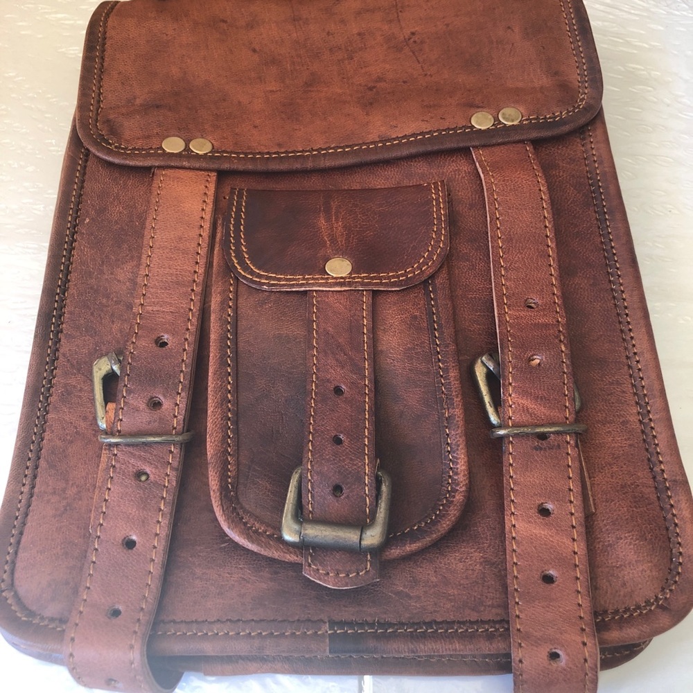 Computer tablet hand bag 100% genuine leather